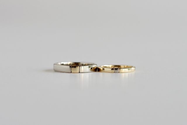 結婚指輪。フルオーダー、内側にオリジナルの刻印入り。