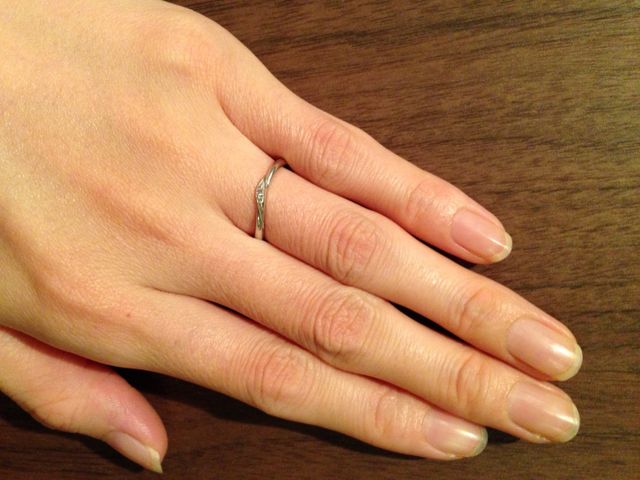 指にはめた写真です
