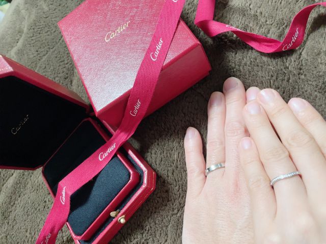 結婚指輪として！お揃いではなく、お互いの気に入ったものを購入