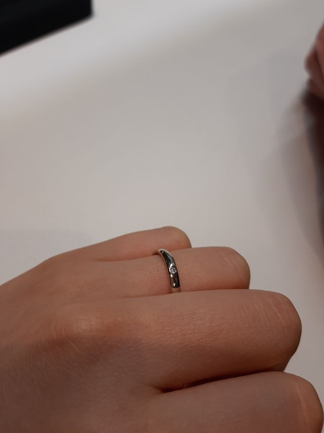 シンプルなストレート、ピンクゴールド1石