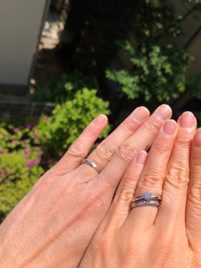 鍛造製法フルオーダーの結婚指輪と婚約指輪