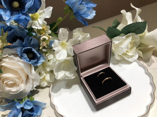 指輪受け取り時の写真です。