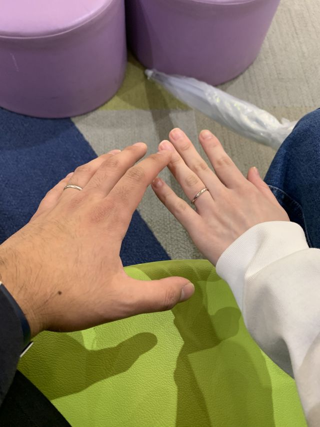 disneyの美女と野獣の結婚指輪にしました。可愛い