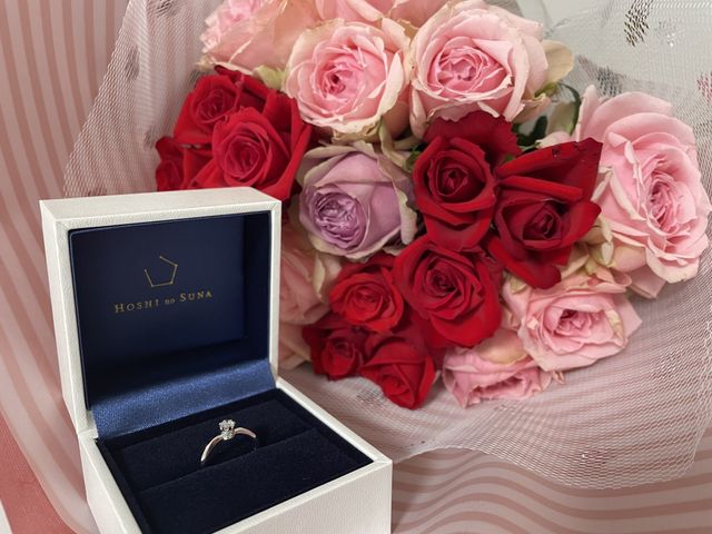 プロポーズの時の写真です。木箱もありました。