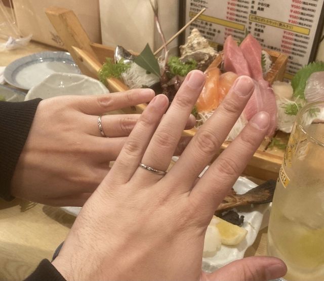 作成後の居酒屋で初の付け合いっこ！