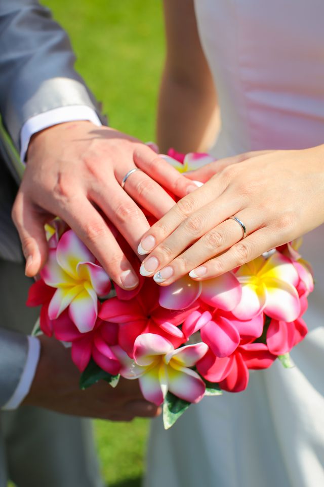 ブーケと撮っていただきました