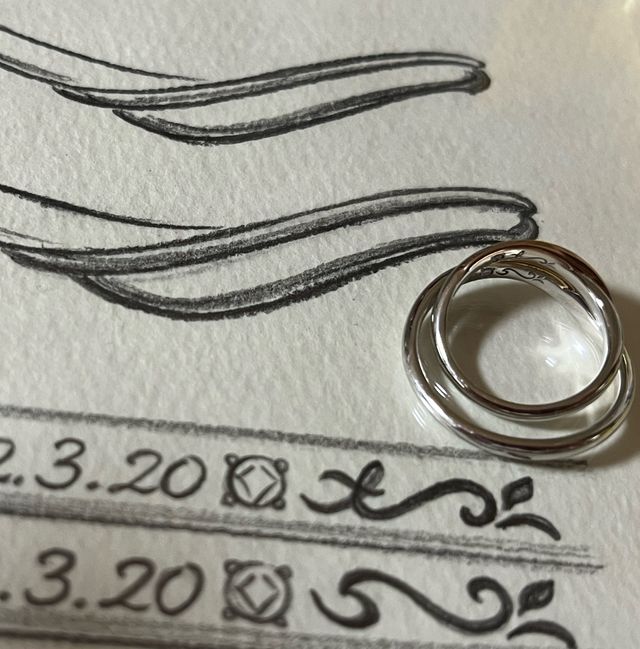 親身に刻印のデザインを考えて頂き、素敵に仕上げて頂きました