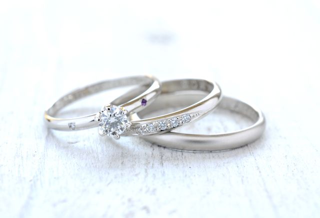 婚約指輪と結婚指輪同時制作で作成したリングです！