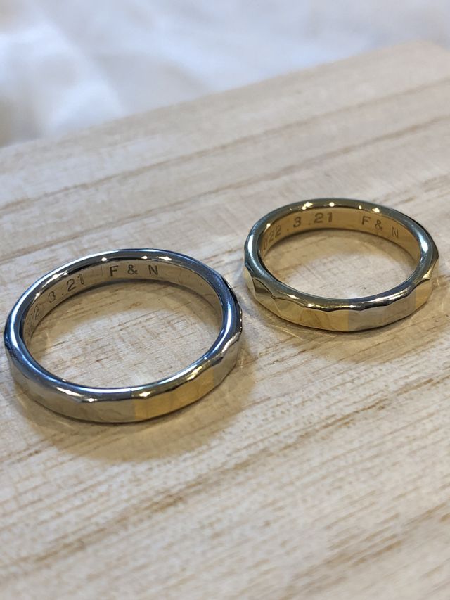 2人で決めたデザイン！お互いの金属を一部交換しました！