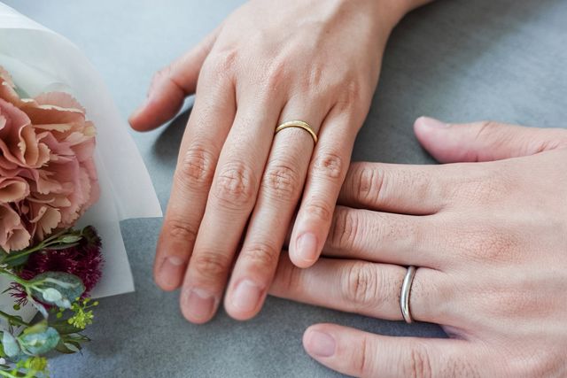 完成時に素敵なブーケを頂きました