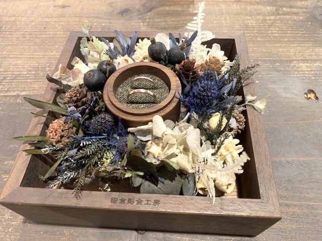 出来立ての指輪をキレイなボックスに入れてくださいました