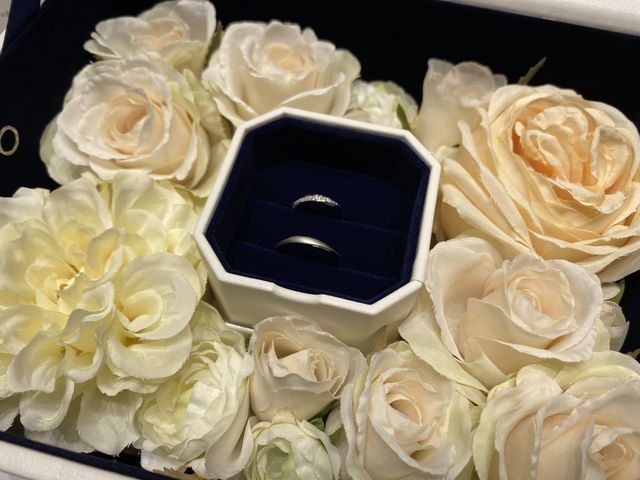 指輪受け取り時の写真です