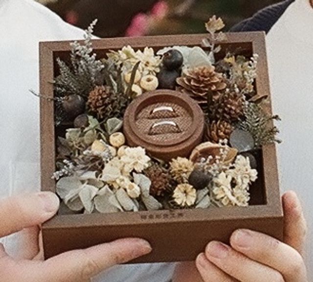 作成後すぐの写真です。店員さんが撮ってくれました。