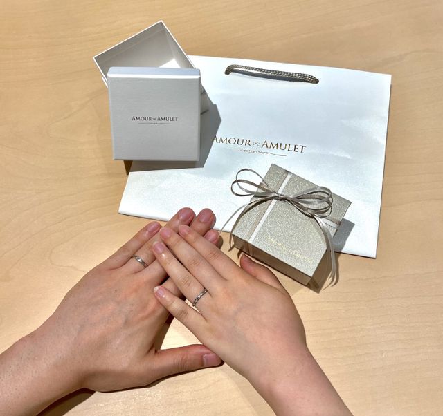 丁寧で親切な接客のおかげで2人の理想の指輪に出会えました！