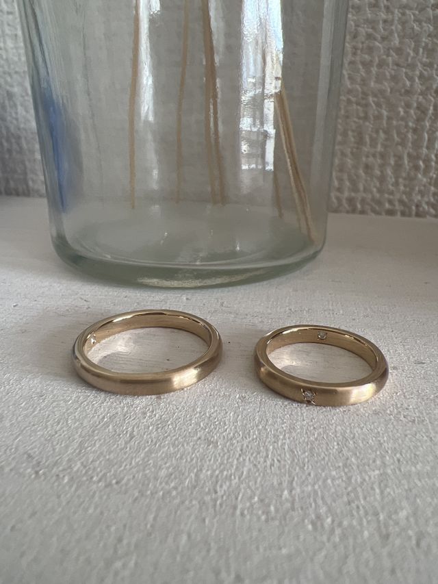 ブラウンゴールド、マット加工、ヘアライン加工、ダイアモンド石