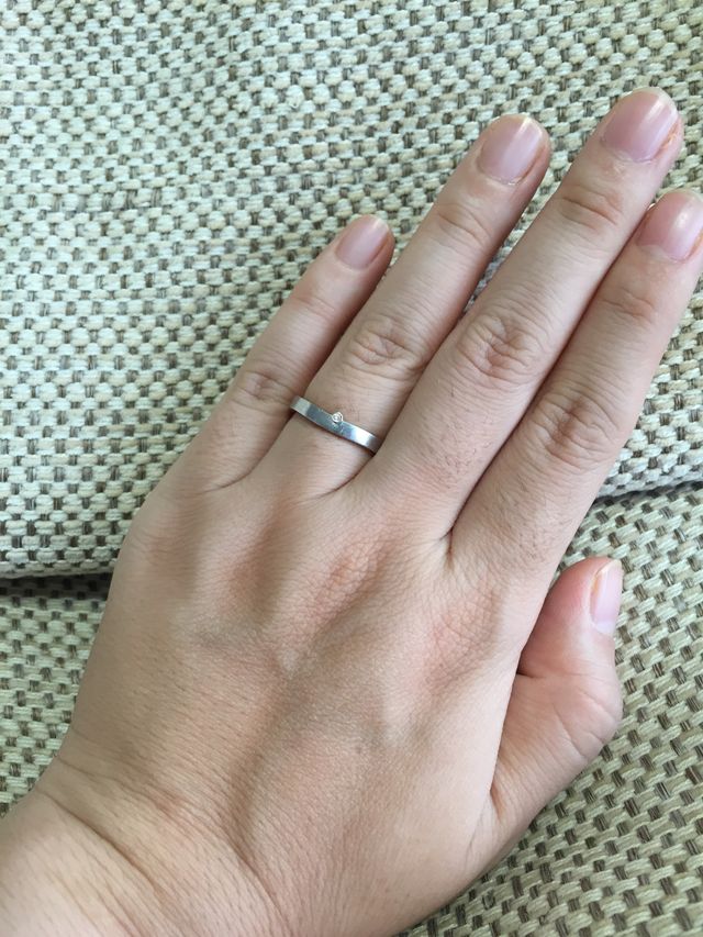 左手にはめたところです