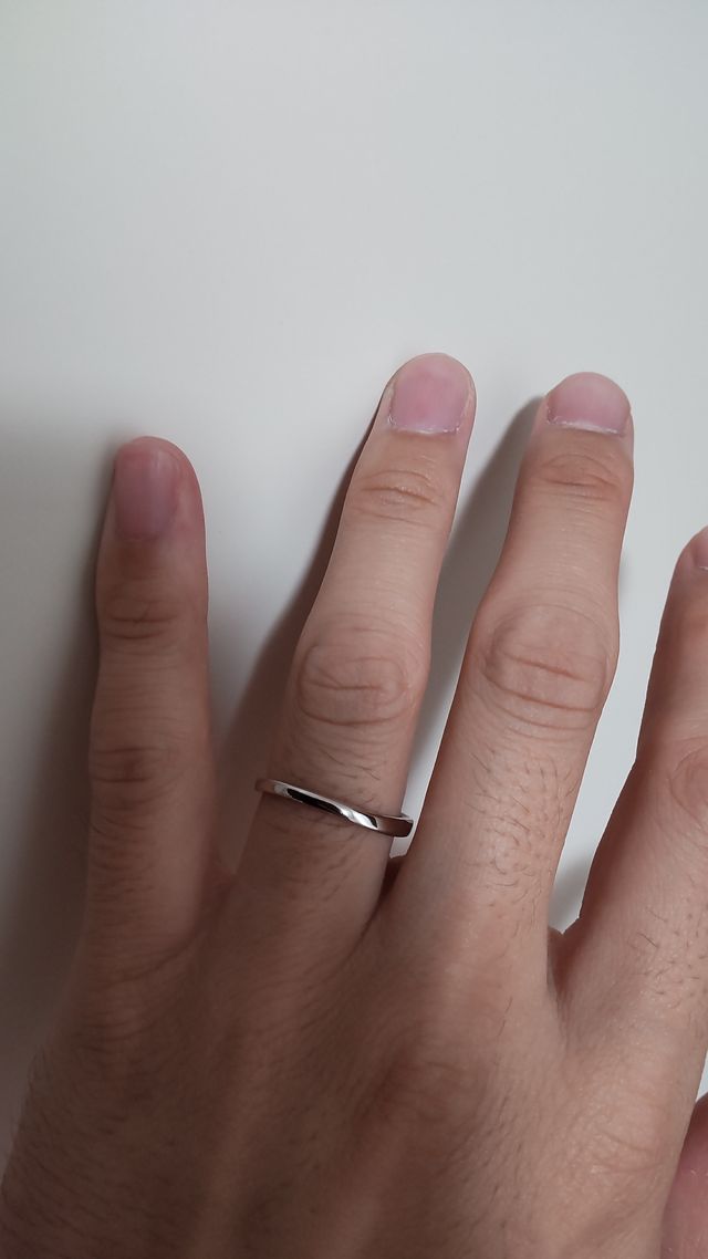 左手に指輪を着けた写真です。