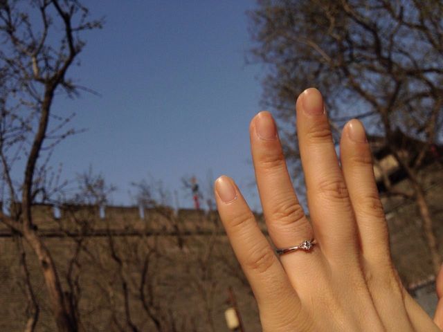 もらったその時に外の公園だったので記念に写真を撮りました