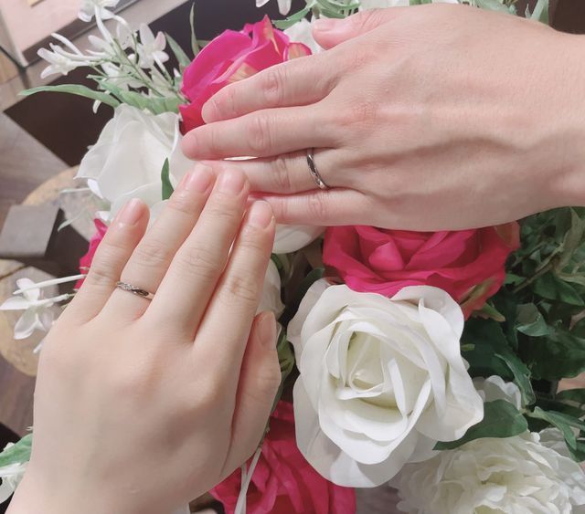 夫・平甲丸プラチナ900
妻・平甲丸K18コーラルゴールド