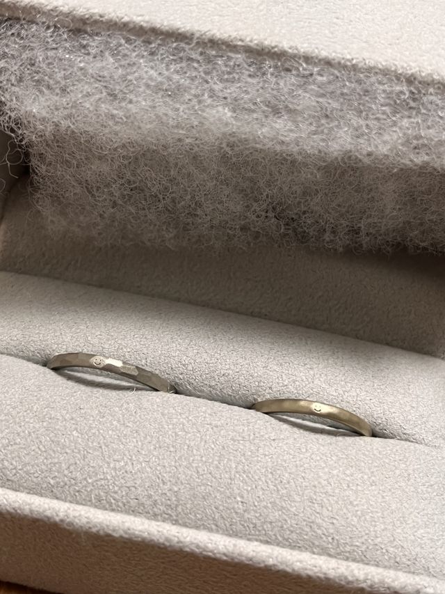 全て2人で選んで作って頂いたリング。最高に可愛い❣️