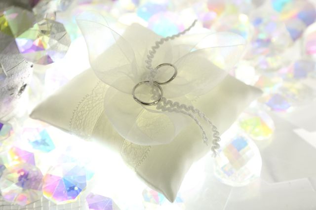 キャンペーンでリングピローが付いてきました。