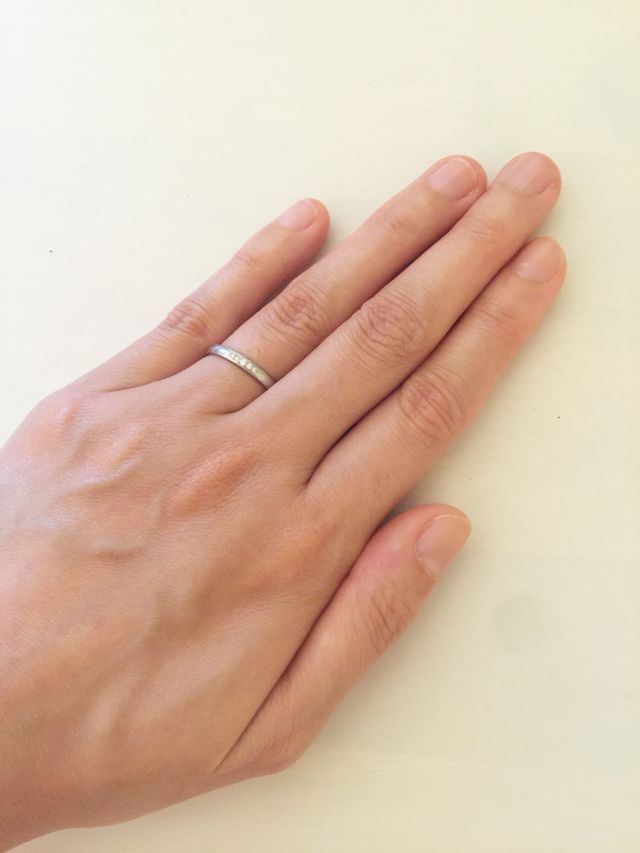 指輪を装着した状態です