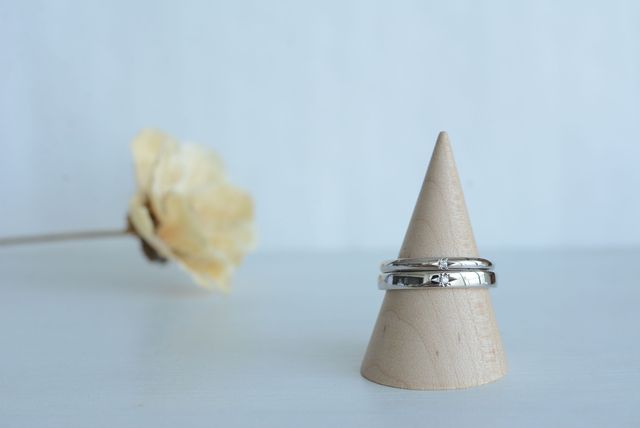 シンプルだけどなにか一味出したく、八光留めに。