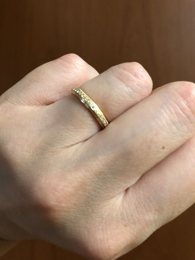 18金イエローゴールド、結婚指輪
