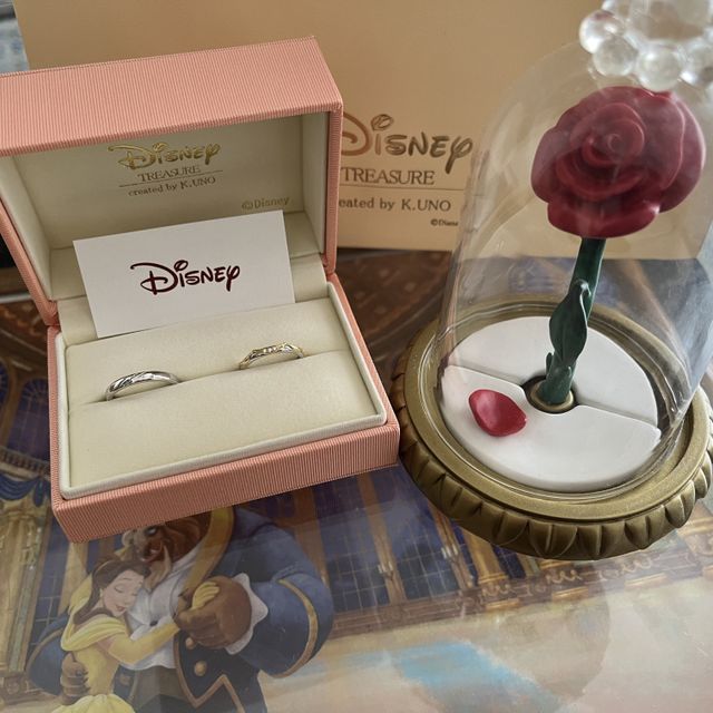 美女と野獣デザインのペアリング