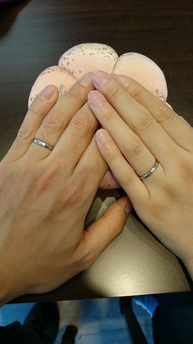 夫婦共に、俄の京杢目リング「長閑」です。