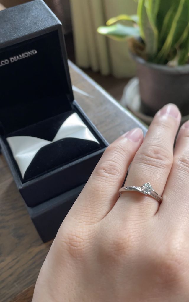 サイズは12.5号、0.346カラットです。