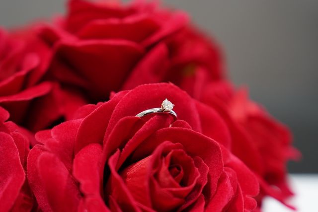 お店で用意していただいたお花と