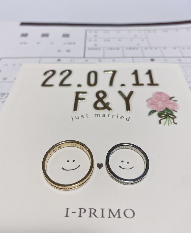 もらった台紙にデコレーションして撮りました。