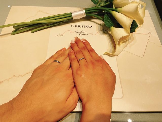 形はストレートタイプで斜めにダイヤが三つ入っているものです。