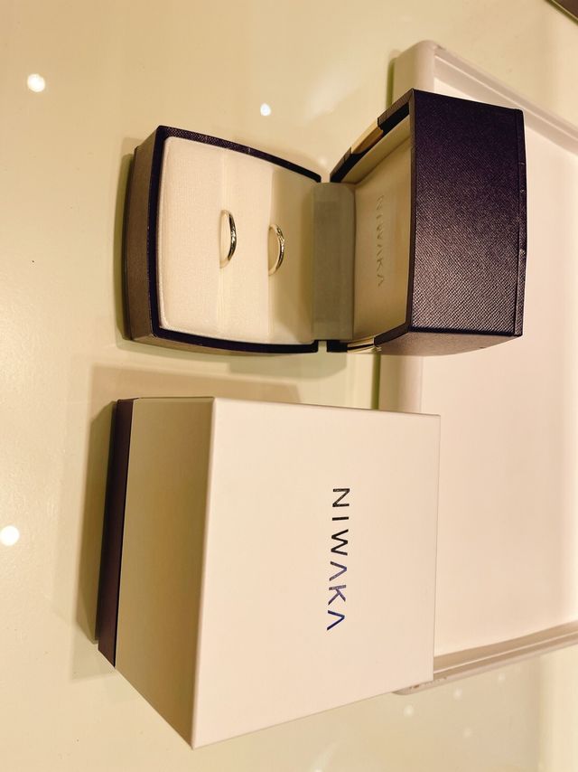 指輪を受け取ったときの写真です。