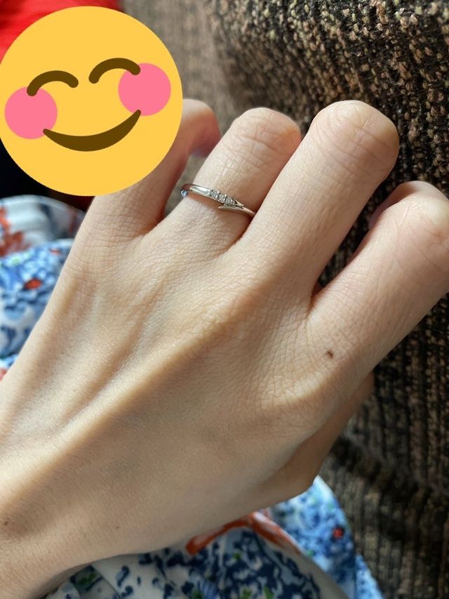 指輪の買って初日につけました