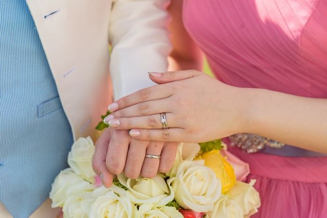 結婚式でカメラマンに撮ってもらった写真です。