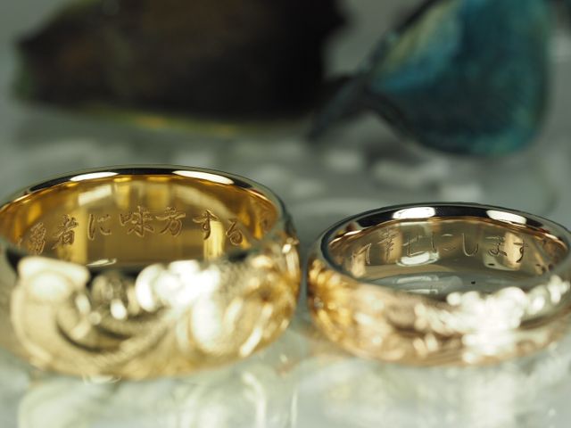 私の指輪は旦那の直筆を入れてもらいました！^_^