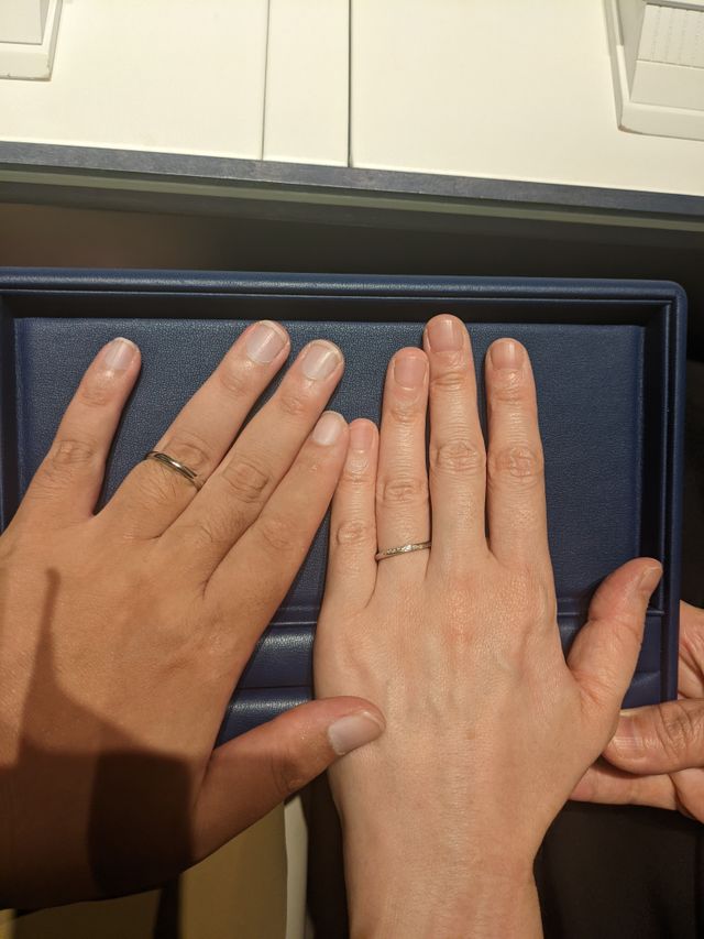 結婚指輪、試着