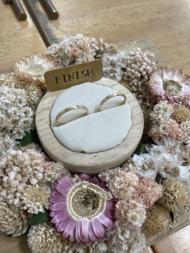 二人の想いがこもった、思い出深いリングができました！