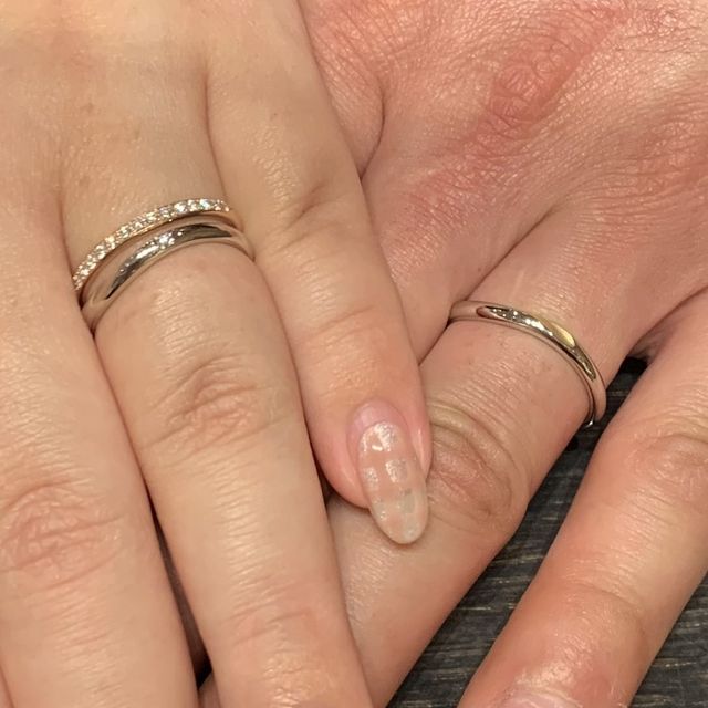 結婚、婚約指輪セット着用時です。