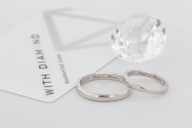 指輪購入時にカメラマンに撮影してもらいました。