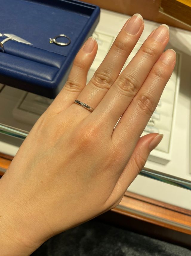 小さなダイヤモンドが６粒付いてます。