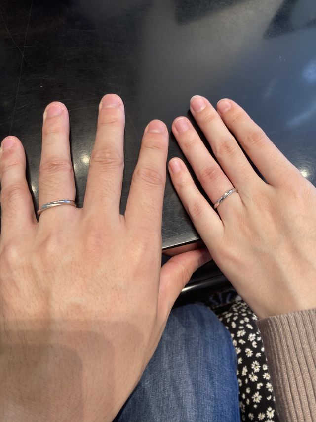指輪受取時の着用写真