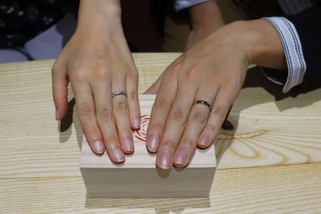 完成したときにお店で撮っていただきました。