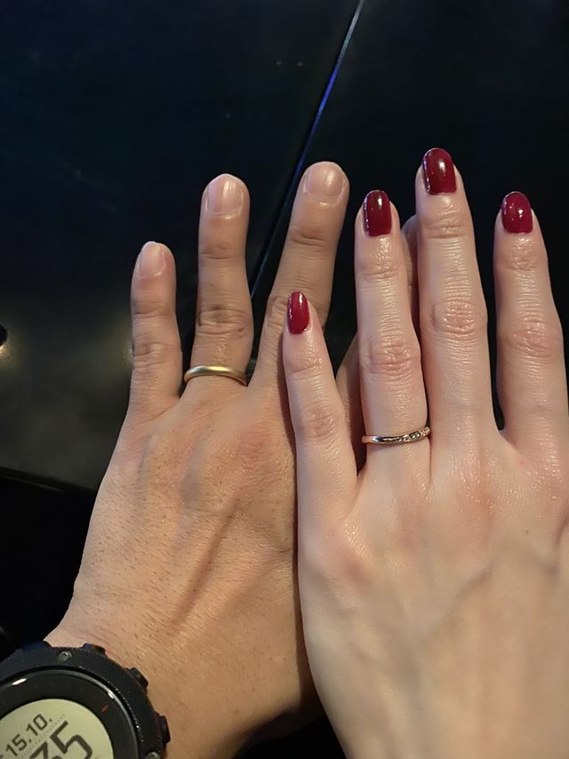 左が旦那さん、右が私