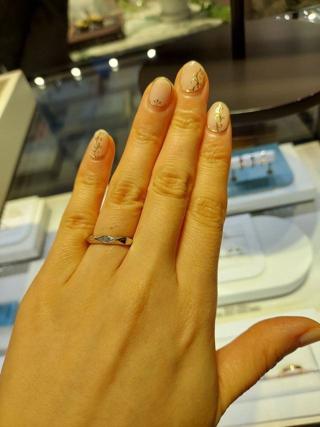 ファセット　3ダイヤモンドリング