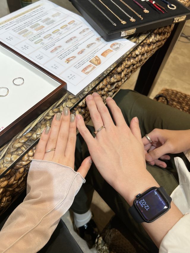 結婚指輪の着用画像です。