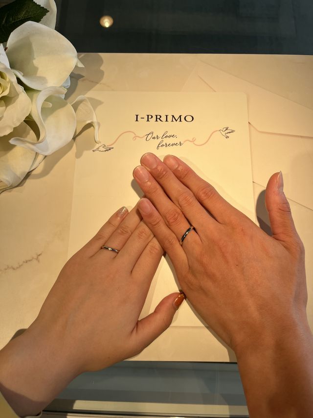 指輪受け取り時に撮った写真です。