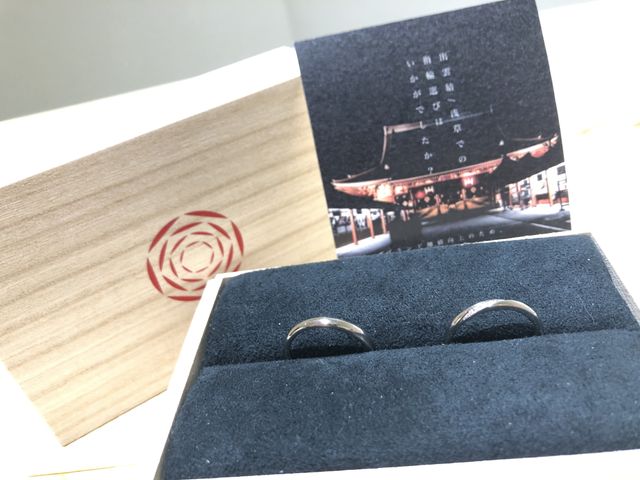 デザイン：風結【かぜ】
素材：プラチナ
艶消し：男性のみ一部